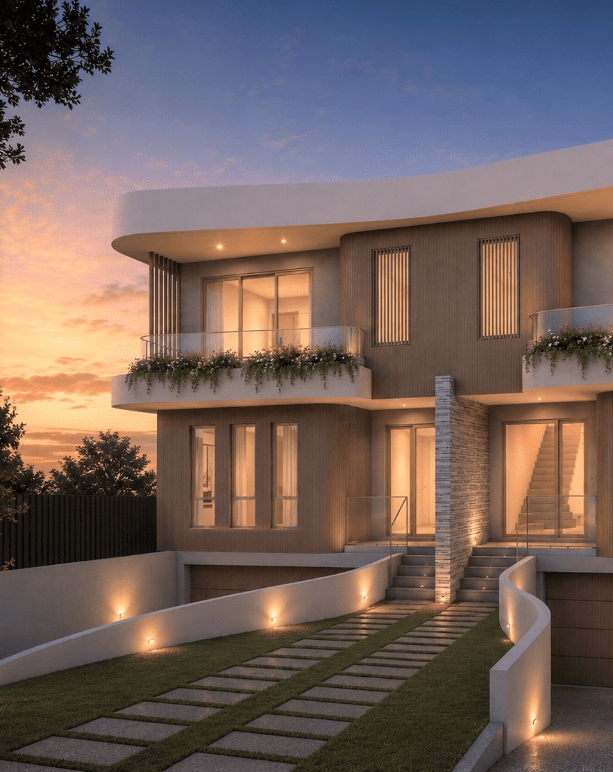 Arch entry home design by FA Design